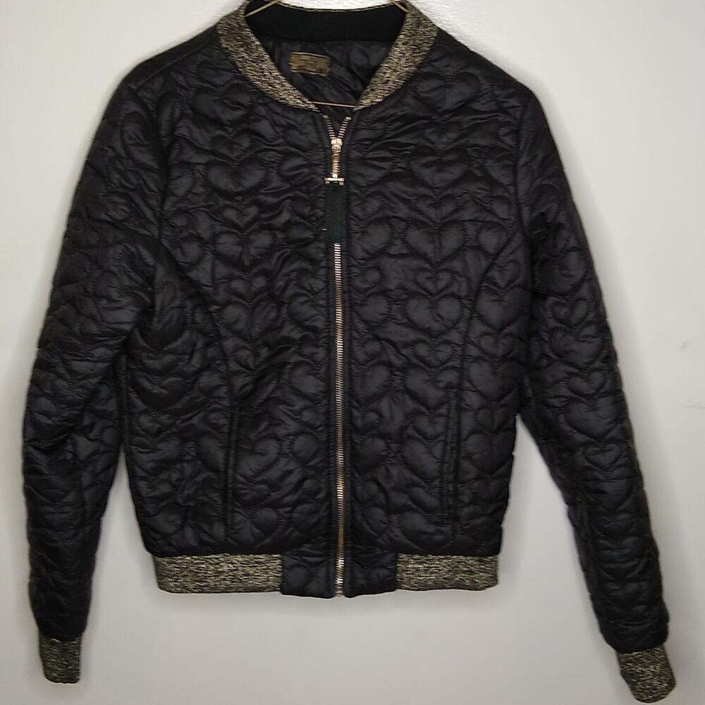 SOGO girls black heart puffer size medium jacket.